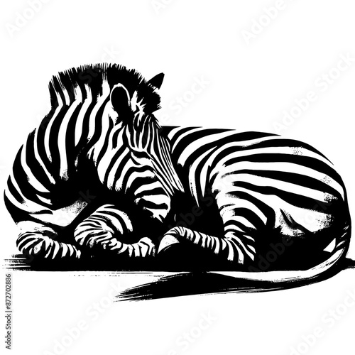 zebra Horse in illustration in brush stroke painting,