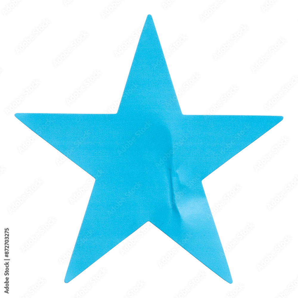 Obraz premium Transparent png of blue star shape sticker. 
