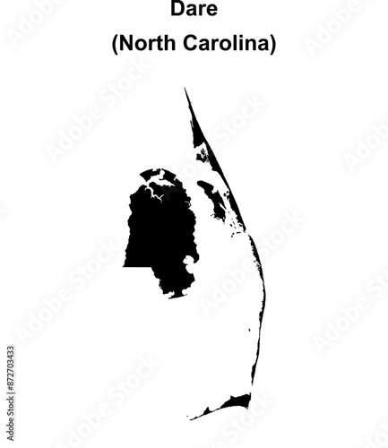 Dare County (North Carolina) blank outline map
