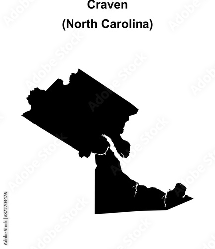Craven County (North Carolina) blank outline map