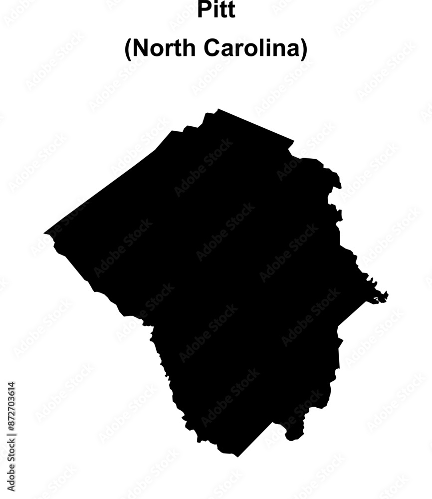 Pitt County (North Carolina) blank outline map Pitt County (North Carolina) blank outline map