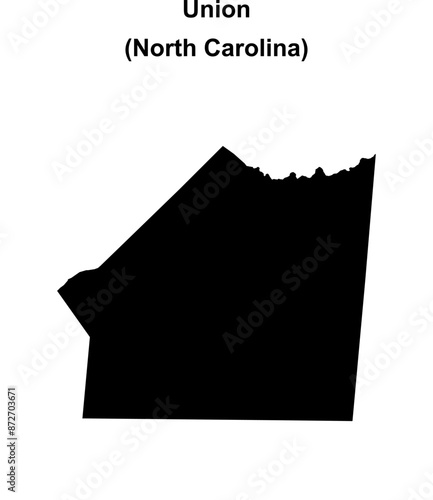 Union County (North Carolina) blank outline map