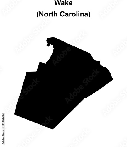 Wake County (North Carolina) blank outline map