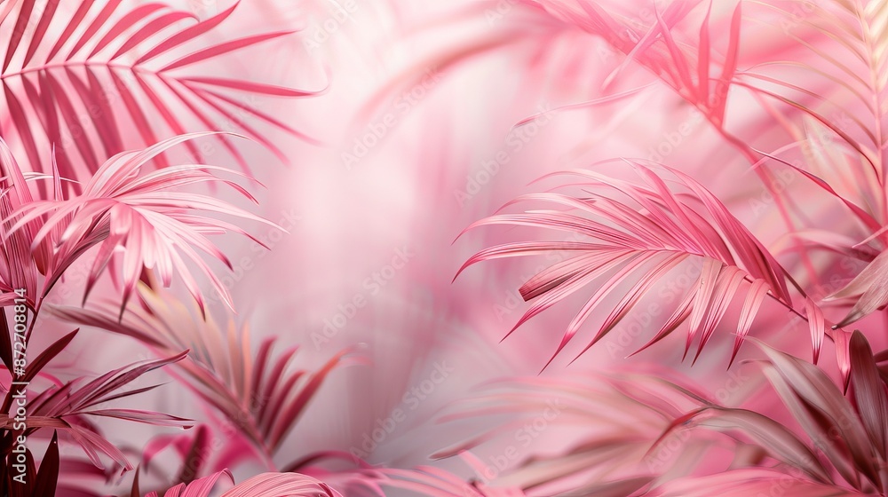 Pink Palm Leaves in Soft Light Pink Palm Leaves in Soft Light