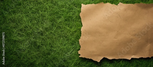 Brown paper torn on a green...