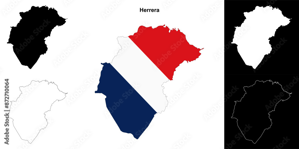 Fototapeta premium Herrera province outline map set