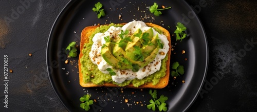 Vegetarian avocado toast on...