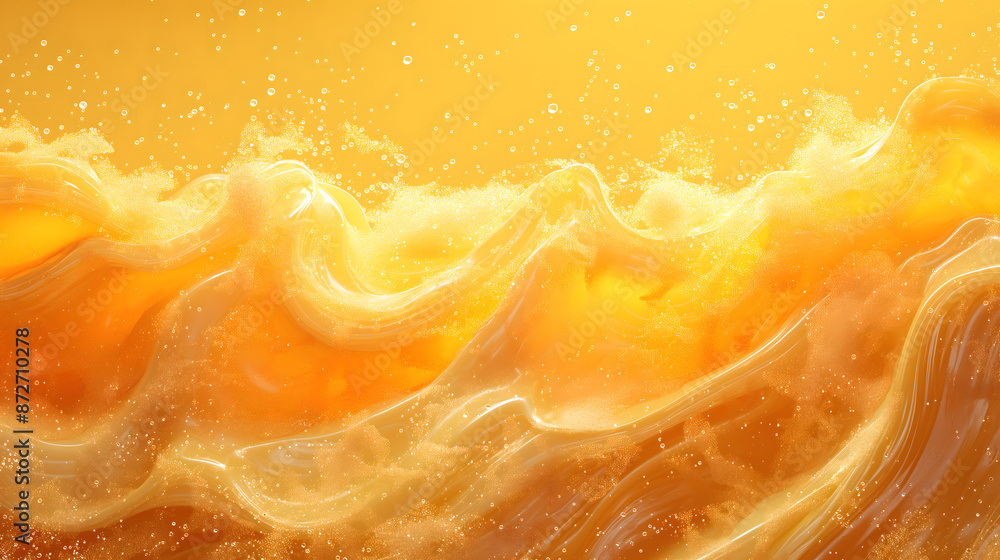 Golden Fluid Abstract Background with Waves and Particles Golden Fluid Abstract Background with Waves and Particles