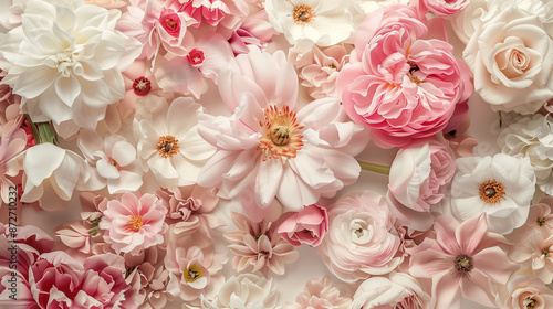 Wallpaper Mural Innovative flower arrangements in pink and white tones, an ideal solution for lovers of contemporary design who are looking for a harmonious combination of colors and form. Torontodigital.ca