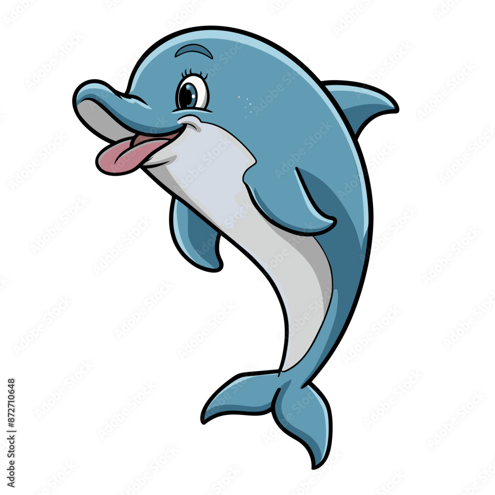 Naklejka premium dolphin jumping out of water vector illustration