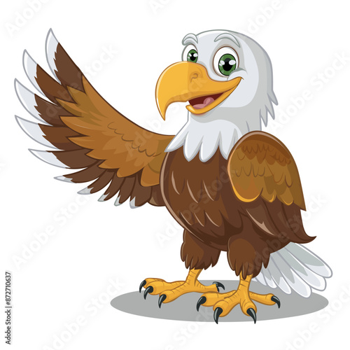 bald eagle cartoon vector illustration