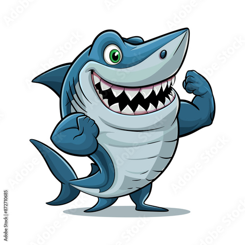 shark cartoon isolated on white