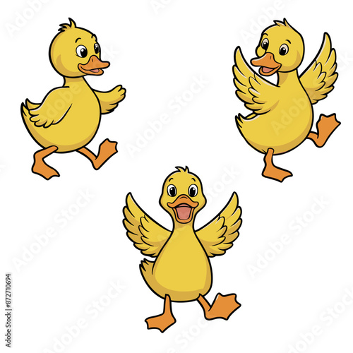 Cute set of vector ducks