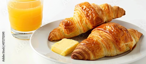 Fresh crescent roll with bu...