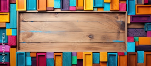 Various colorful wooden pie...