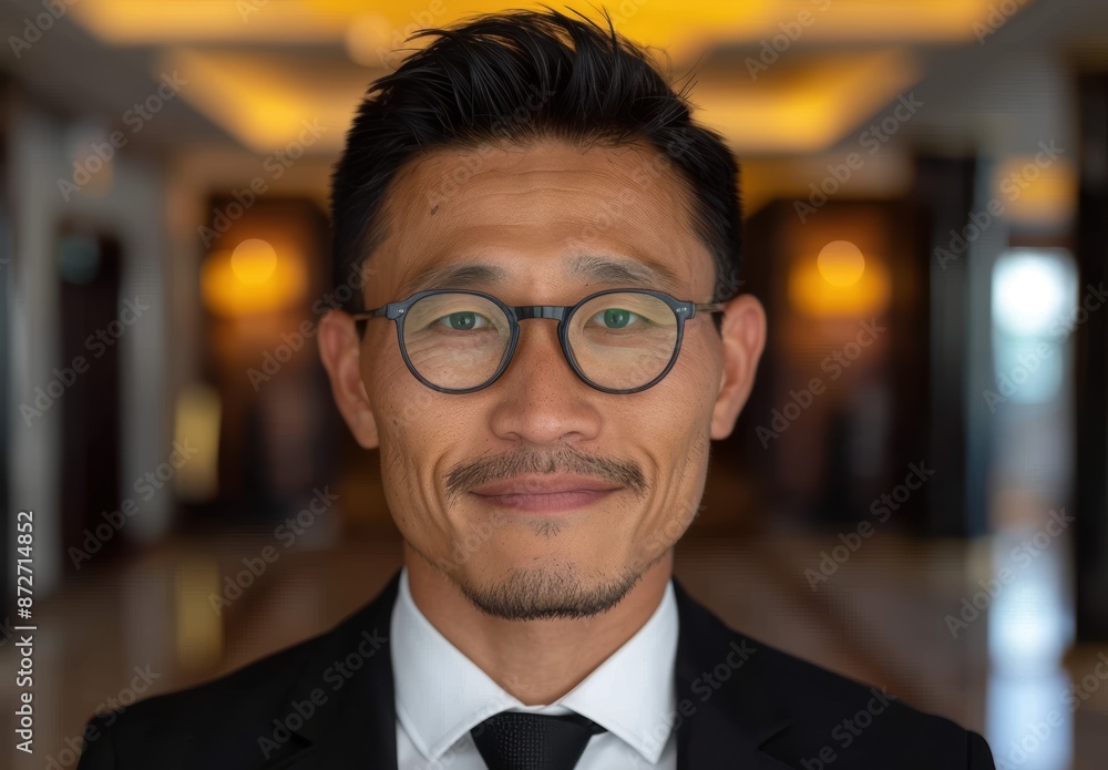 Fototapeta premium Confident asian businessman in formal attire