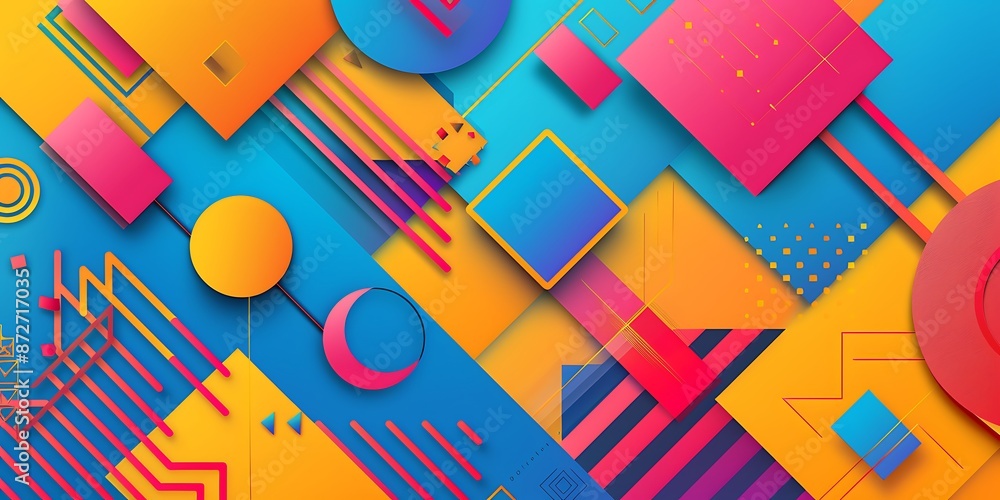 Abstract colorful geometric background with retro patterns and shapes, colorful background, vector illustration design, digital art, colorful, colorful geometric, colorful pattern, vibrant colors Abstract colorful geometric background with retro patterns and shapes, colorful background, vector illustration design, digital art, colorful, colorful geometric, colorful pattern, vibrant colors