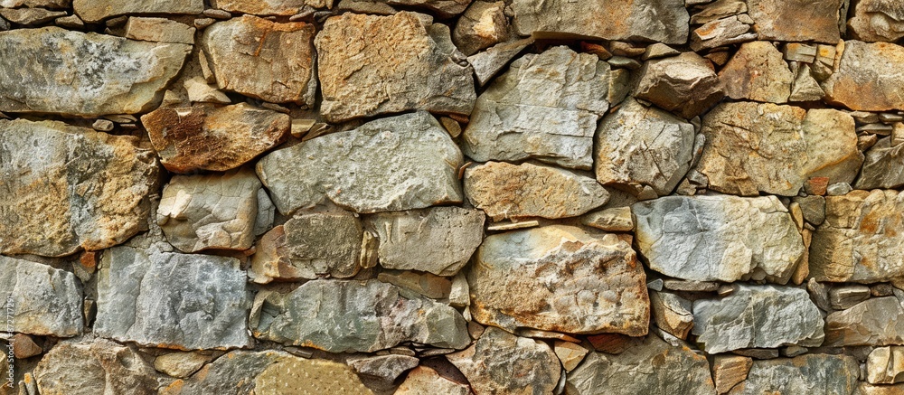 Old stone wall with sandstone, creating an abstract nature background. The texture showcases aged stone masonry. Includes a copy space image. Old stone wall with sandstone, creating an abstract nature background. The texture showcases aged stone masonry. Includes a copy space image.