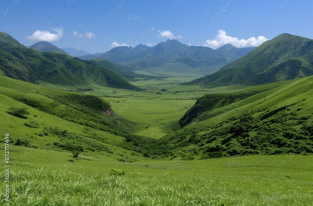 Lush green mountain valley landscape Lush green mountain valley landscape