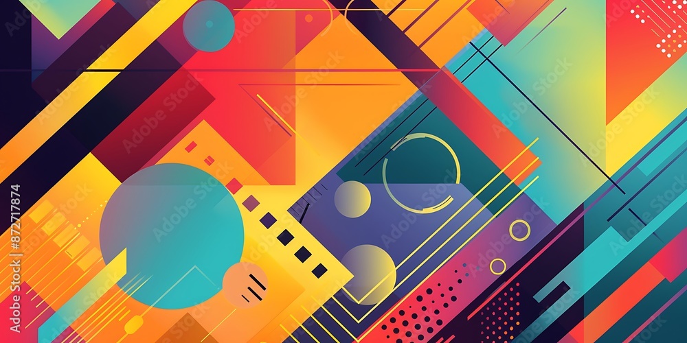 Abstract colorful geometric background with retro patterns and shapes, colorful background, vector illustration design, digital art, colorful, colorful geometric, colorful pattern, vibrant colors Abstract colorful geometric background with retro patterns and shapes, colorful background, vector illustration design, digital art, colorful, colorful geometric, colorful pattern, vibrant colors