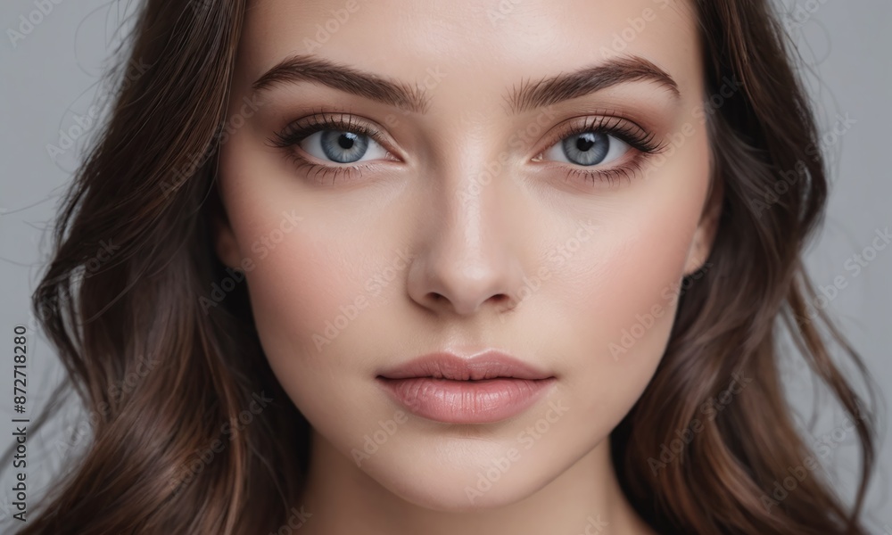 Beauty healthy skin closeup face woman natural makeup eyes and lips Beauty healthy skin closeup face woman natural makeup eyes and lips