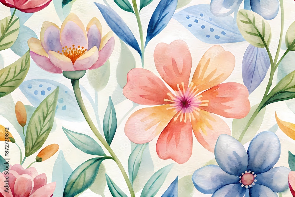 Whimsical simple summer flowers doodles in pencil hand drawn naive style create a charming seamless repeating pattern for print design and surface decoration. Whimsical simple summer flowers doodles in pencil hand drawn naive style create a charming seamless repeating pattern for print design and surface decoration.