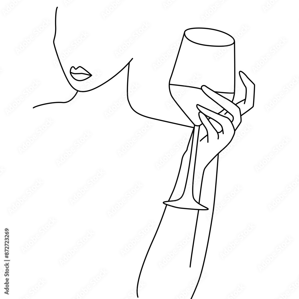 The girl with the glass The girl with the glass