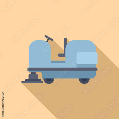 Floor cleaning machine for professional cleaning service on yellow background