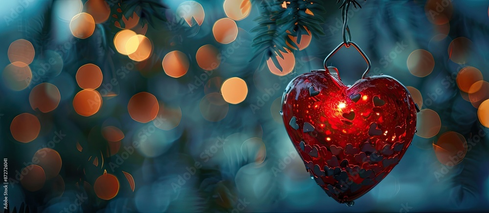 Heart-shaped red ornament adorning the vicinity of the illumination source, with ample space for copying an image. Heart-shaped red ornament adorning the vicinity of the illumination source, with ample space for copying an image.