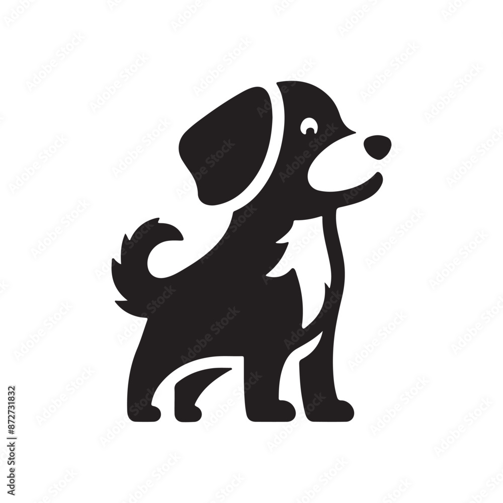 Black dog icon , silhouette, vector art illustrator, clip art Black dog icon , silhouette, vector art illustrator, clip art