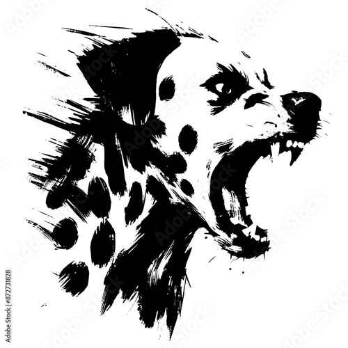 dalmatian  dog in illustration in brush stroke painting