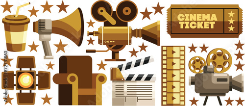 Cinema Elements Vector Illustration