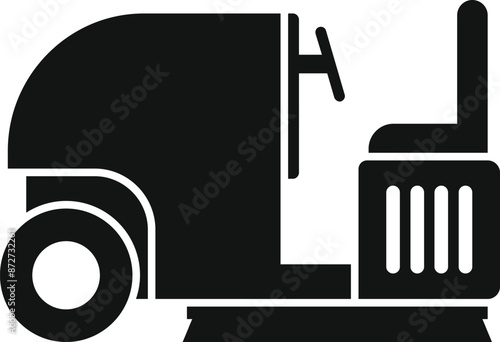 Black icon of a cleaning service worker driving a floor scrubber machine
