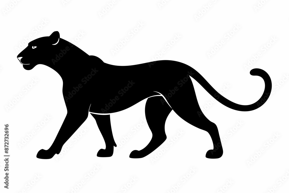 Obraz premium silhouette of a lion , cheetah vector illustration, cheetah silhouette, animal silhouette isolated vector Illustration, png, Funny cute cheetah, Jumping cartoon Pats