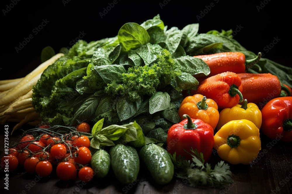 Abstract dark background with minimalist vegetable pattern for artistic and unique aesthetic appeal Abstract dark background with minimalist vegetable pattern for artistic and unique aesthetic appeal