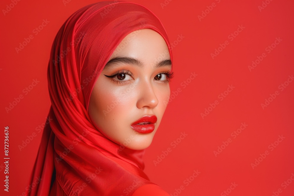 Red Hijab Fashion Portrait Red Hijab Fashion Portrait