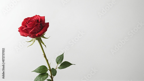 red rose on a white background