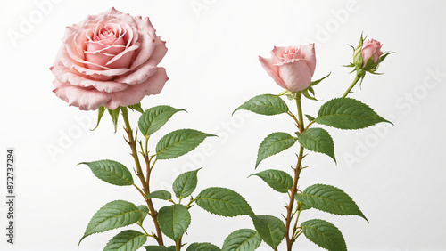 pink rose isolated on white