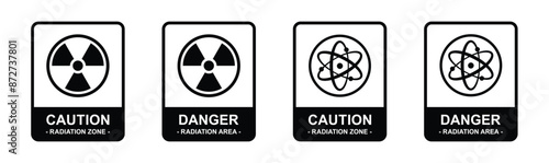 Nuclear icon. Radiation caution icon, vector illustration
