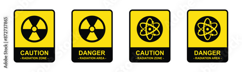 Nuclear icon. Radiation caution icon, vector illustration