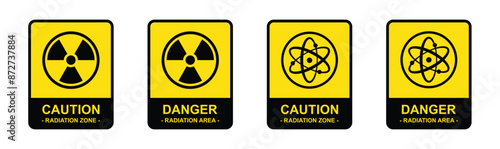 Nuclear icon. Radiation caution icon, vector illustration