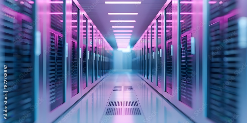 Fototapeta premium Optimizing Efficiency Businesses Boost Performance Through Cloud Data Migration. Concept Cloud Migration, Efficiency Improvement, Business Performance, Data Optimization