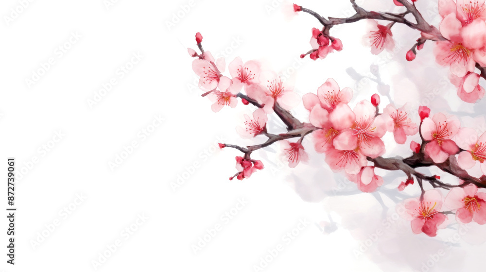 sakura flowers on white background sakura flowers on white background