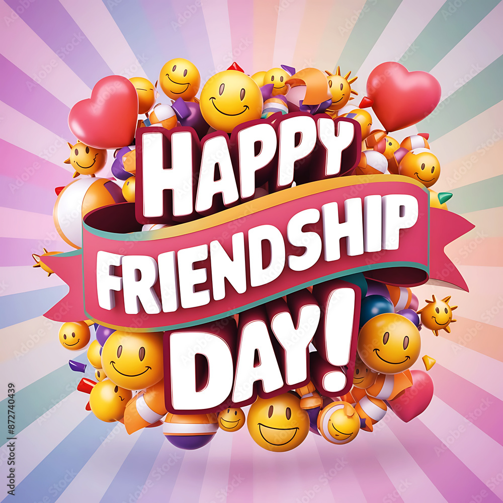 Celebratory 3D Render for Friendship Day Celebratory 3D Render for Friendship Day
