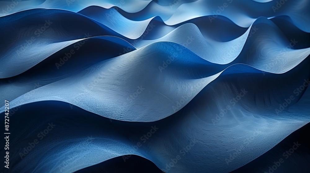 Fototapeta premium Blue Wavy Abstract Texture