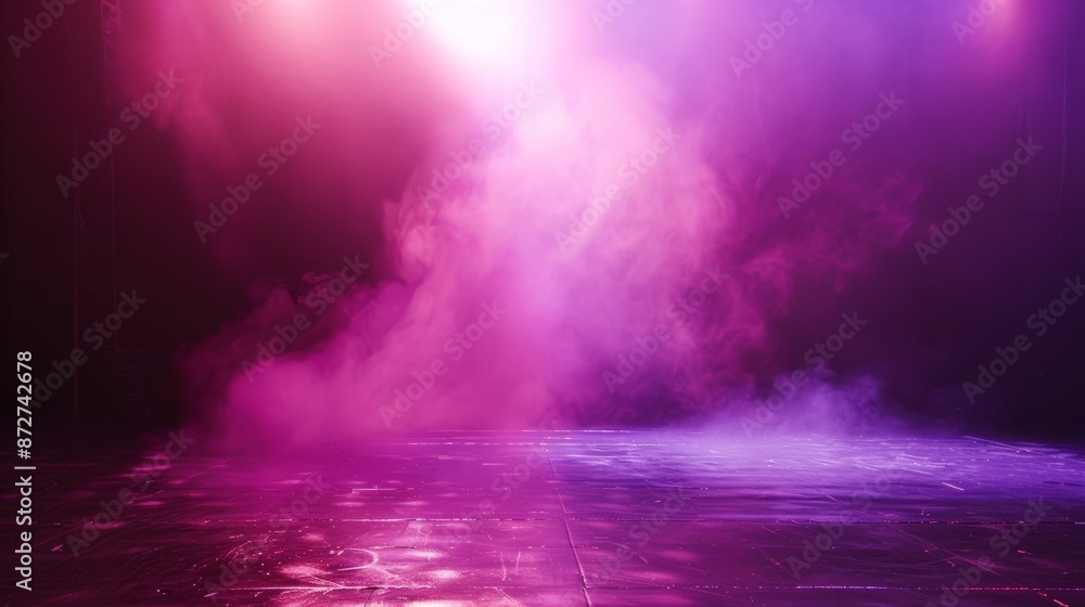 A purple background with smoke and lights A purple background with smoke and lights