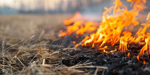 Experts use controlled burns to restore grassland habitat damaged by humans. Concept Habitat Restoration, Grassland Conservation, Controlled Burns, Environmental Conservation