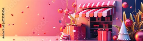 Vibrant Digital Shop Displa...