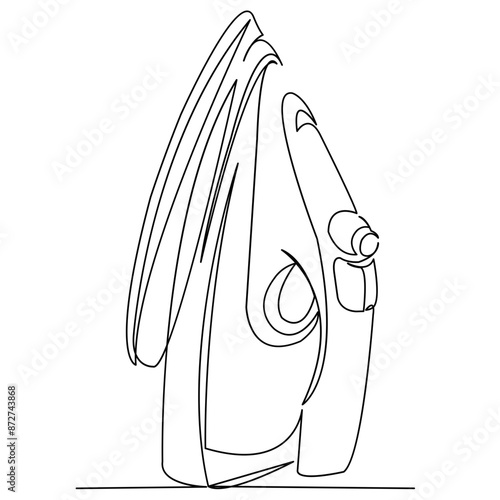 continuous single line drawn iron hand drawn silhouette image. Line art. doodle iron electrical engineering