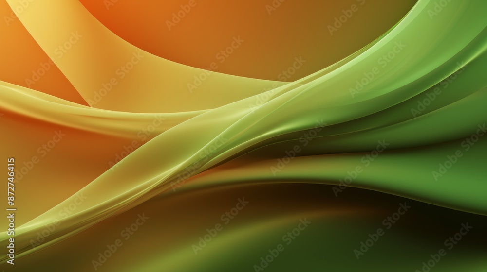 Abstract Green and Yellow Swirling Background Abstract Green and Yellow Swirling Background